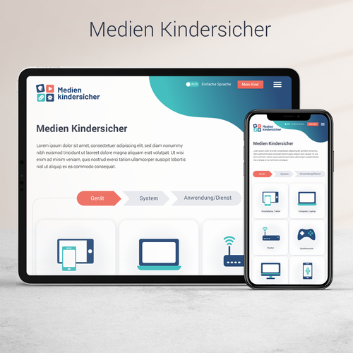 Safety design with the title 'Childproof media website.'