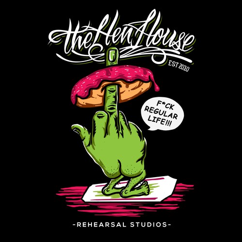 Surfing t-shirt with the title 'T-shirt Design for the Hen House '