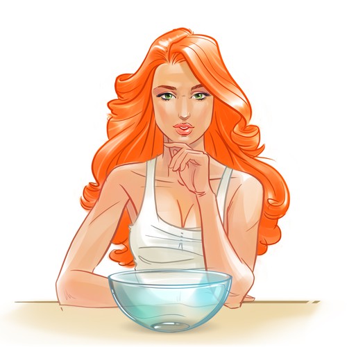 Red artwork with the title 'illustration for a new skincare brand'