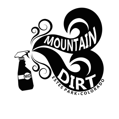Denver logo with the title 'Mountain Dirt cleaning company logo'