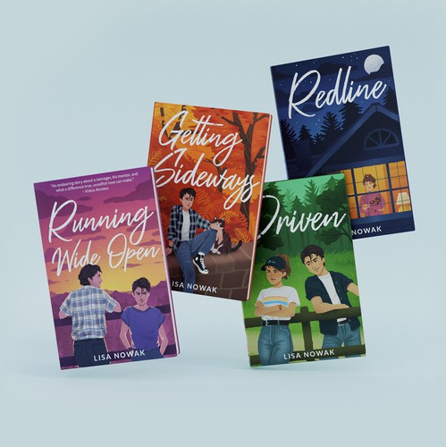 Illustration book cover with the title 'Cover illustrations for a YA book series'
