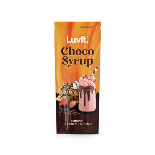 Chocolate label with the title 'Choco Syrup'