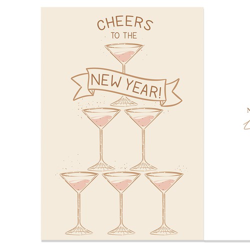 New Year's design with the title 'New Year Greeting card'
