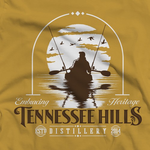 Fishing t-shirt with the title 'Tennessee Hills distillry'