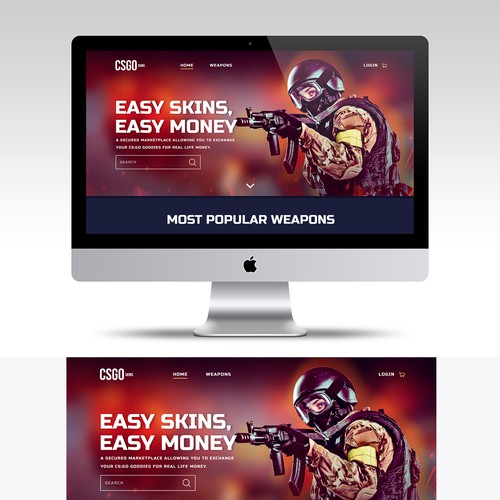 Nice design with the title 'Web Design for CSGO.com'