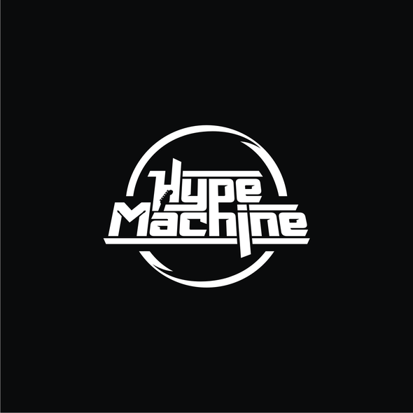 Black music logo with the title 'Hype Machine'