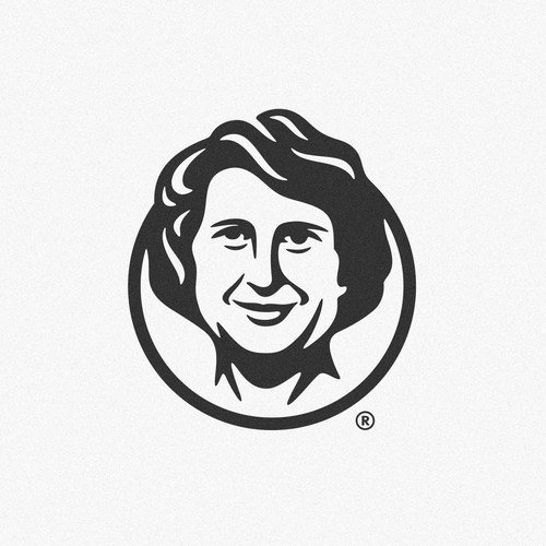 Round vintage logo with the title 'Women character logo for candy company'