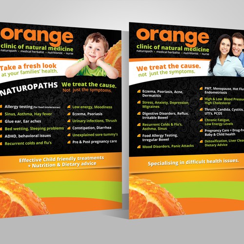 Handout design with the title 'professional but still fresh and eyecatching natural heath flyer'