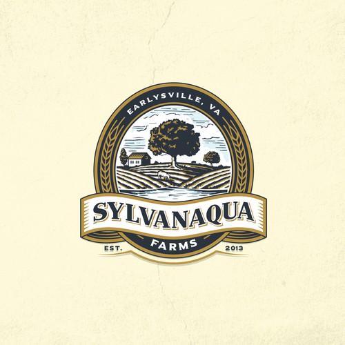 Agricultural logo with the title 'SYLVANAQUA FARMS'