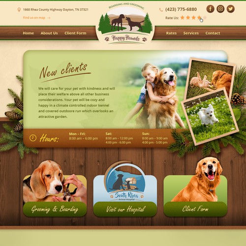 Dog website with the title 'Design for Animal Business'