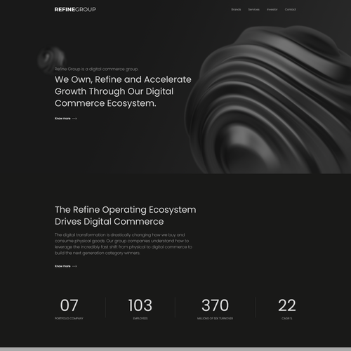 Service website with the title 'Website design for investment company'