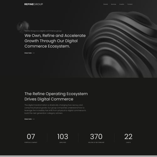Investment website with the title 'Website design for investment company'
