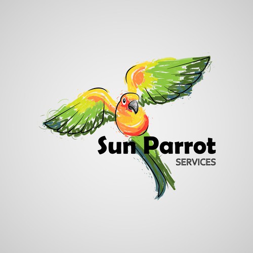 Animal logo with the title 'Sun Parrot Services'