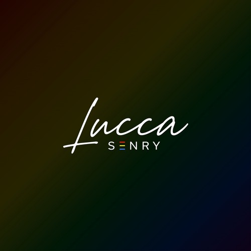 Vibrant brand with the title 'Lucca Senry Logo Design'