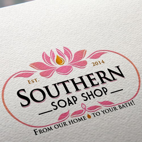 Blossom design with the title 'Logo for Southern Soap Shop'