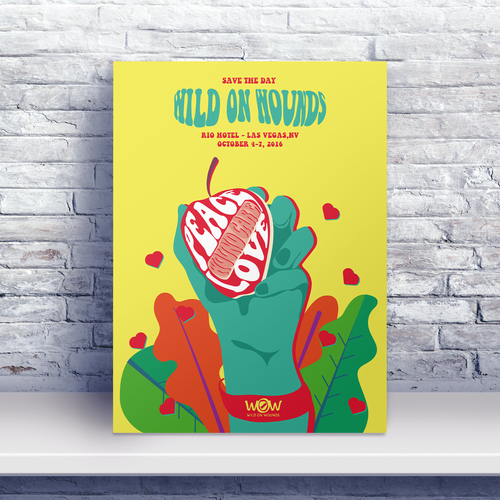 Color artwork with the title 'wild on wounds design'