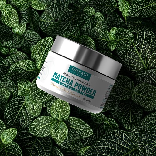 Tea label with the title 'Matcha Powder'