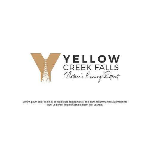 Travel brand with the title 'Yellow Creek Falls'