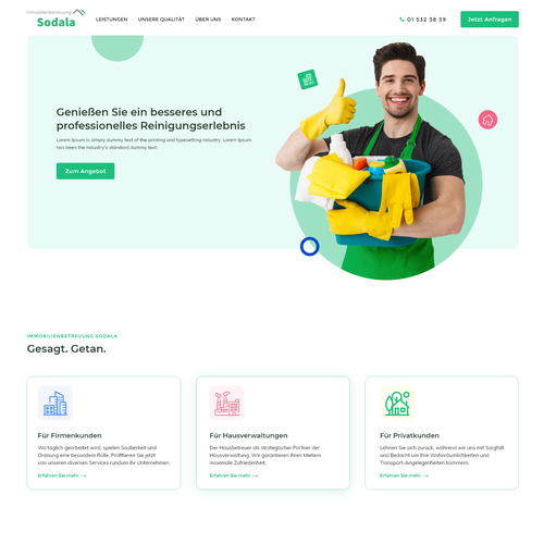 Plumbing design with the title 'Website Design For Cleaning & Property Management Service'