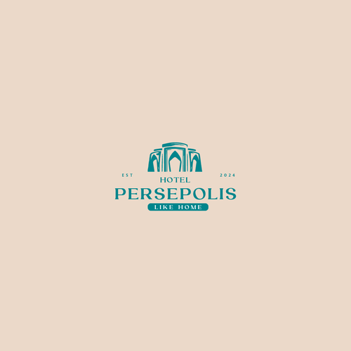Ancient logo with the title 'PERSIPOLIS logo design'