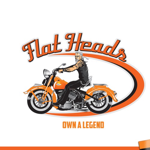 Motorcycle design with the title 'Create the next logo for Flat Heads'