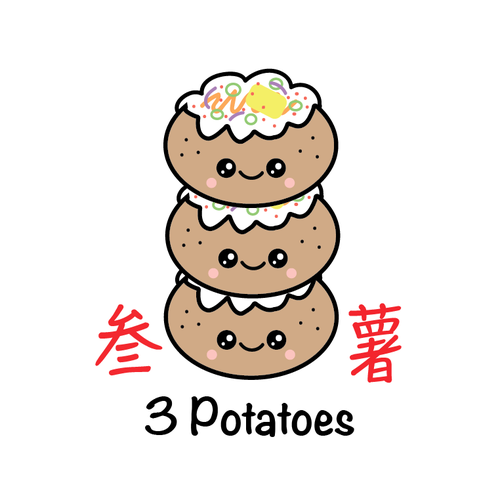 Potato logo with the title '3 Potatoes'
