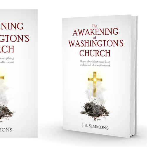 Powerful book cover with the title 'Bright and clean book cover design with strong, metaphoric imagery'