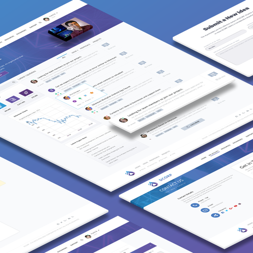 Forum design with the title 'Design a blockchain based FORUM/Website for Dcorp'