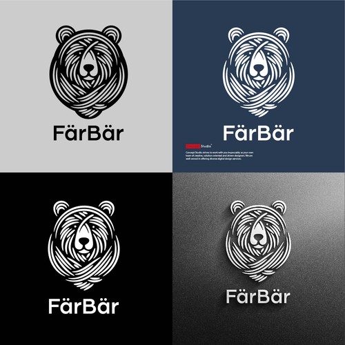Textile design with the title 'FärBär Bear Logo'