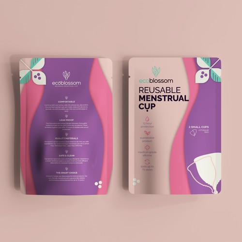 Feminine packaging with the title 'Pouch packaging design'