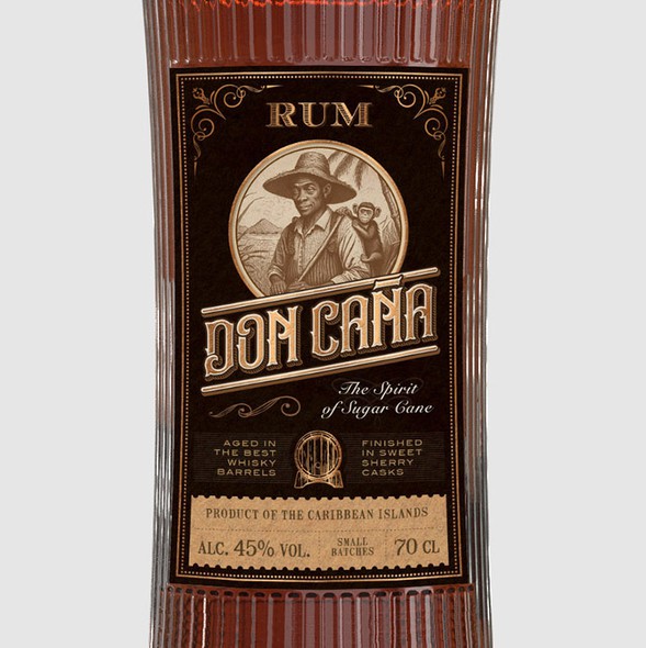 Liquor design with the title 'Rum Label'