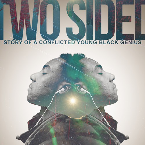 Artsy book cover with the title 'Two Sided'