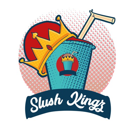 Pop Art illustration with the title 'Slush Kingz Logo Concept'