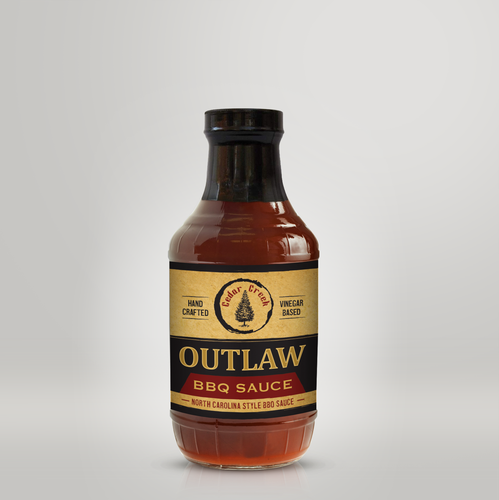 Sauce label with the title 'Cedar Creek'