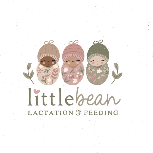 Baby design with the title 'Little bean lactation'