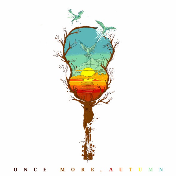 Autumn artwork with the title 'ONCE MORE AUTUMN'