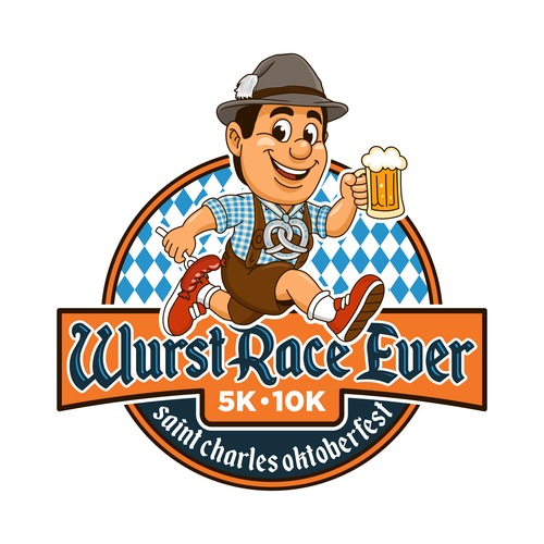 Oktoberfest logo with the title 'Wurst Run Ever 5k/10k'