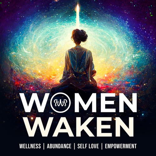 Woman design with the title 'Women Waken Podcast Cover'