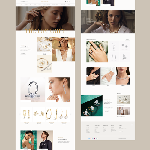 Jewelry website with the title 'Landing page for luxury gift e-commerce '