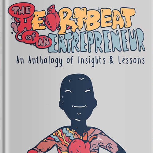 Heart book cover with the title 'The Heartbeat of an Entrpreneur'