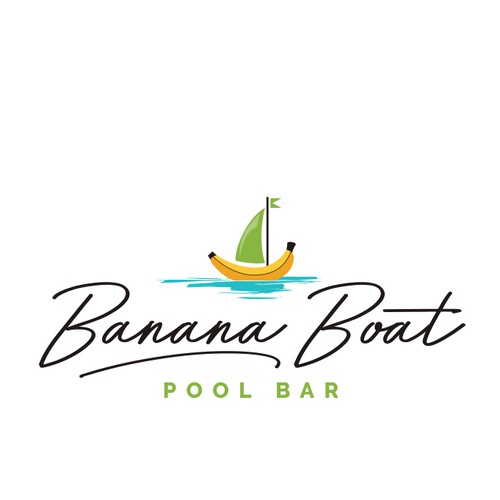 Boat logo with the title 'Logo for a cool and fun pool bar'