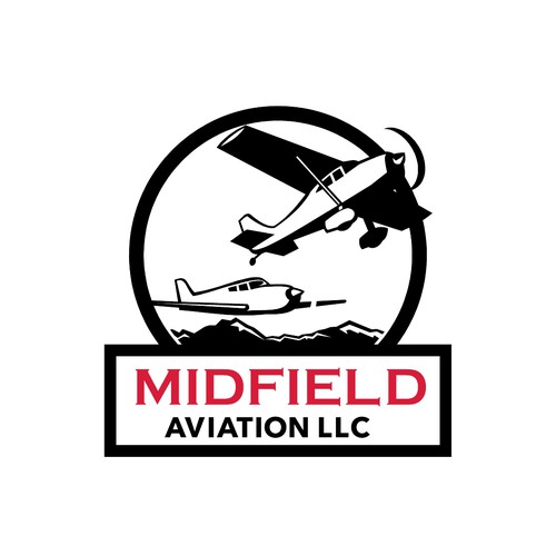 Airplane logo with the title 'Midfield Aviation LLC'