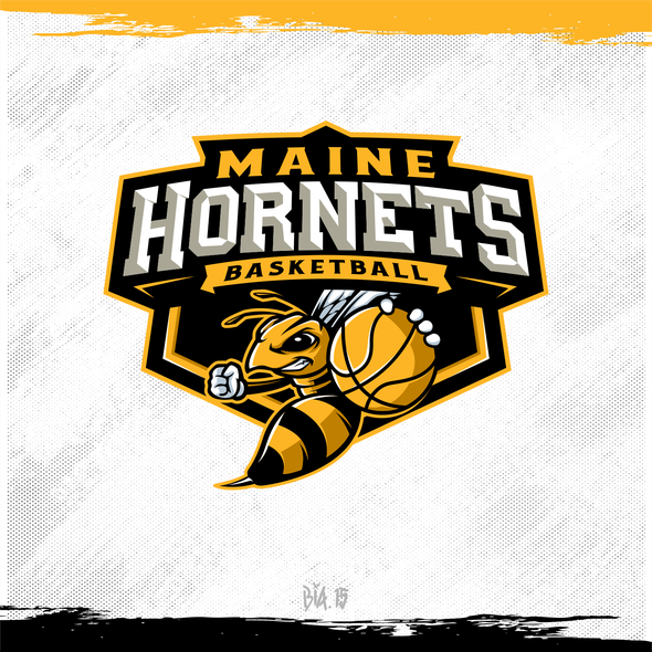 Hornet gaming logo with the title 'Maine Hornet Basketball'