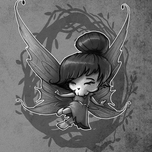 Fairy design with the title 'Skull Fairy =T shirt character design'