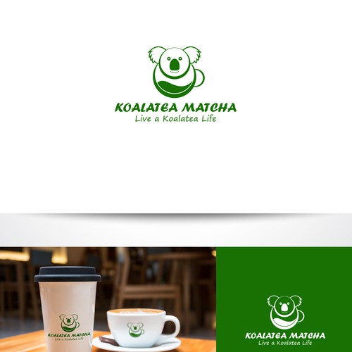Teacup design with the title 'Hand lettering logo for a green tea shop'