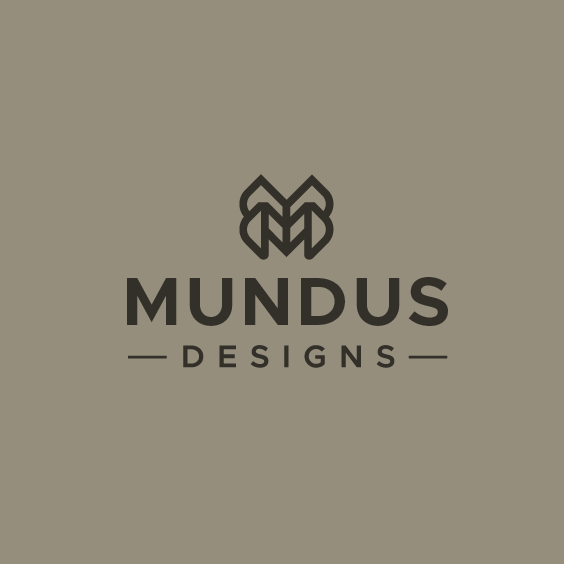 Abstract art logo with the title 'Mundus Designs'