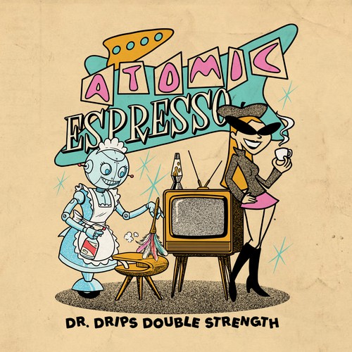 Food t-shirt with the title 'Atomic Espresso Character'
