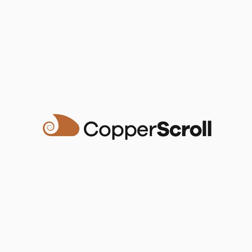 Spiral design with the title 'Copper Scroll logo'