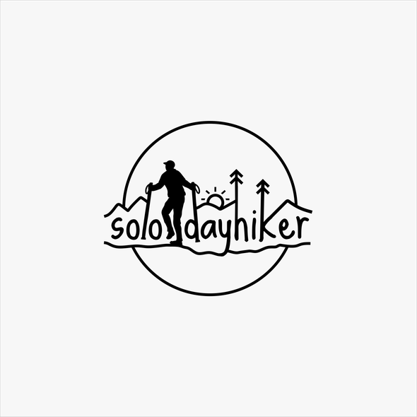 Hiking logo with the title 'solodayhiker'