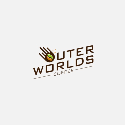 Comet design with the title 'Pictorial+Wordmark to Outer World Coffe'
